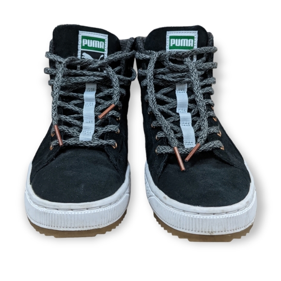 Puma Suede Winterized Lather Rugged Black Women’s Trainers, 6 - Picture 3 of 6